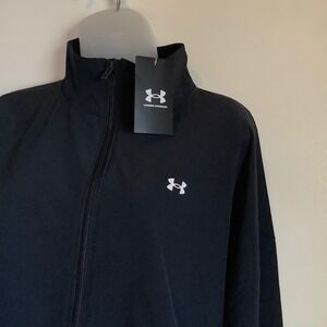 Under Armour Armoursport Anorak Womens Large Black Half Zip Oversized Jacket NEW